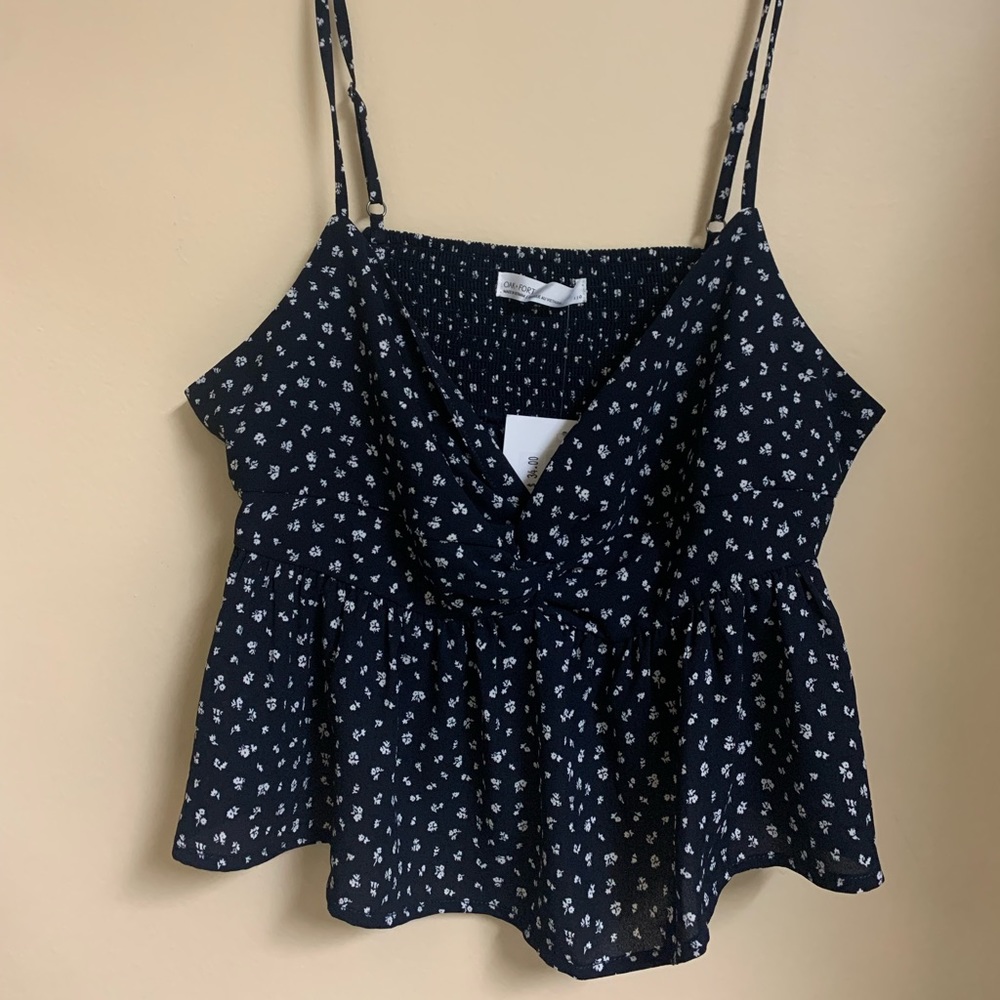 oak+fort peplum tank top floral